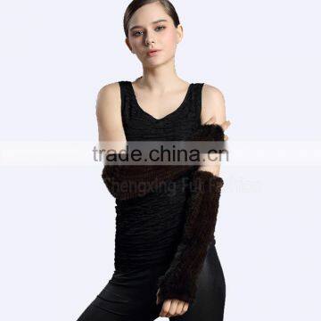 CX-A-58B Ladies Warm Mink Fur Double Face Leather Winter Gloves photo-2