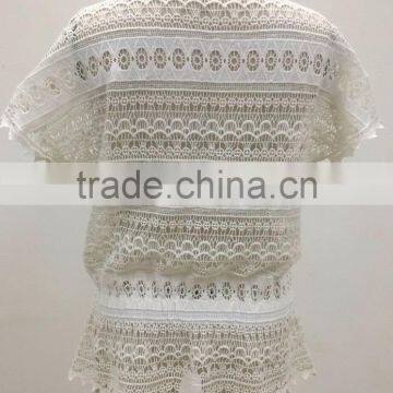 Latest New Ladies Cummer Crochet Cotton Lace Short Sleeve Casual Blouse Top Style photo-2