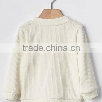 Hot Sale Plain White Organic Cotton Baby Cardigan Clothes photo-3