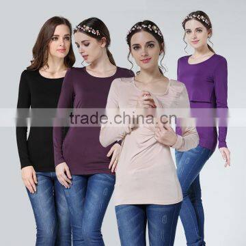 Simple Bottoming Long Sleeve T-shirts Maternity Clothes Pregnant Clothing