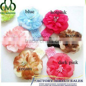 Infant Baby Top Girls Headband Flower Toddler Elastics Tulle Hairband photo-5