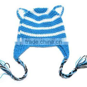 Funny Animal Shaped Crochet Kids Hat Cat Ear Hat photo-2
