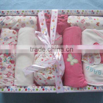 High Quality 100% Cotton Lovely New Born Baby Gift Set Cheap Baby Clothing Set