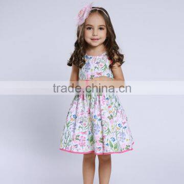 11269#High Quality Cotton Party Dress Kids Fancy Floral Dress Baby Clothes photo-2