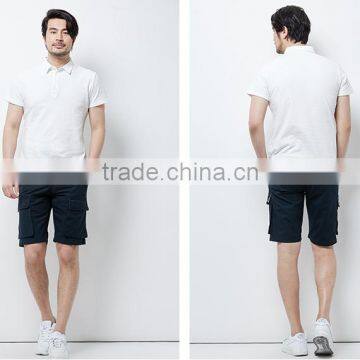 Promotional High Quality Custom 100% Cotton Plain White Polo T-shirt for Men photo-5