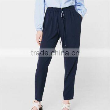 Logo Accepted Graceful Breathable Navy Blue Jogger Skinny Leg Dress Pants photo-6