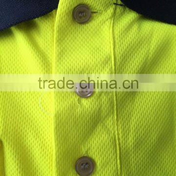Polyester Contrast High Visibility Safety Europe Birdeye Sew-on Tape Reflective Polo Shirt photo-4