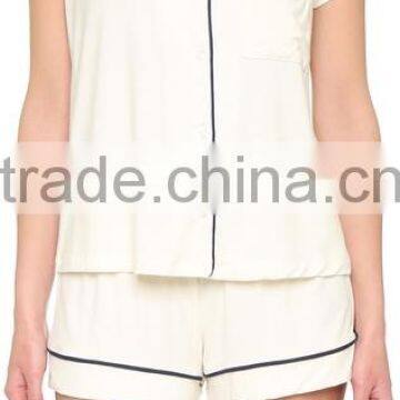 New Arrival Fashion Contrast Pajama Set Wholesale Adult Women Pajamas photo-6