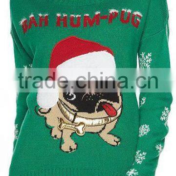 Custom Funny Pictures Festival Young Girls Wearing Knits Sweater for Christmas photo-5