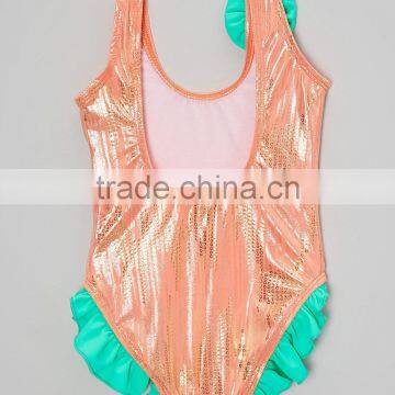 Latest Girl Beachwear With Peach And Teal Mermaid One-Piece Girl Swimsuit Children Clothing G-NP-S905-312 photo-2