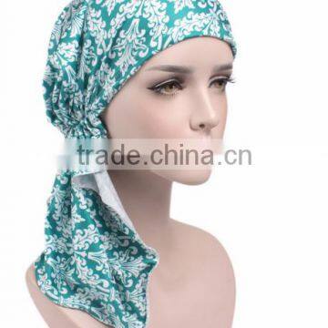 New Stretch Cloth Print Scarf Cap Scarf Hat Chemotherapy Hat photo-2