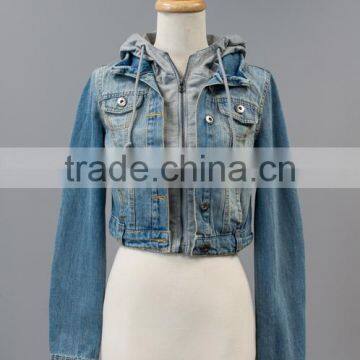 Hot Sale 2017 Denim Jacket Women Short Jean Denim Jacket Ladies Bike Jackets photo-2