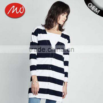 Women's Machine Knitted Patterns Aztec Long Tunic Cotton Cardigan Sweater for Wholesale