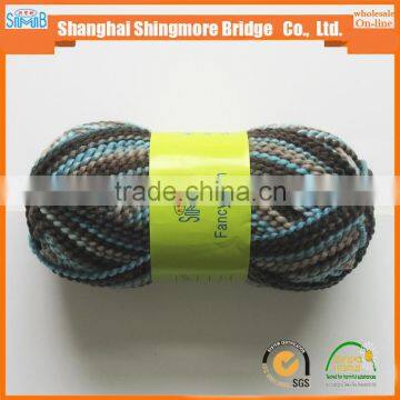 Online Shopping Yarns China Factory Cheapest Price Wholesale High Tenacity Dyed Polyester Yarn Hand Knitting Wave Yarn photo-3
