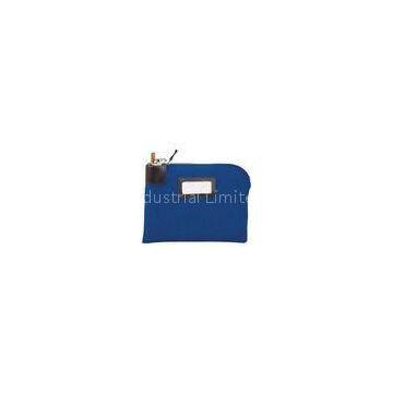 Blue PVC Security Money Locking Bank Deposit Bags With resistant metal zipper