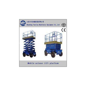 Self-propelled hydraulic scissor lift platform for gardening