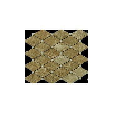 Octagon Shape Mosaic, Carrara White+nero, Light Emperador+cream Marfil photo-2
