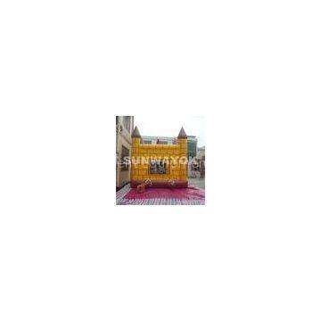 Custom Yellow Commercial Inflatable Bouncers Castle / Jumping House