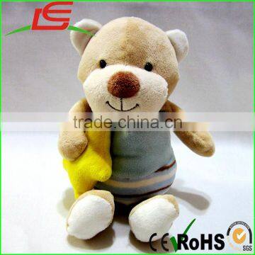 Soft Plush Toy Holding Yellow Stuffed Star Teddy Bear With Blue Suit