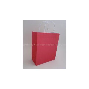 medium colored kraft paper bag-hot pink