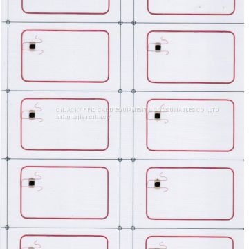 A4 (2 x 5) Layout 125KHz TK4100 IC/ID Inlay for Lamination