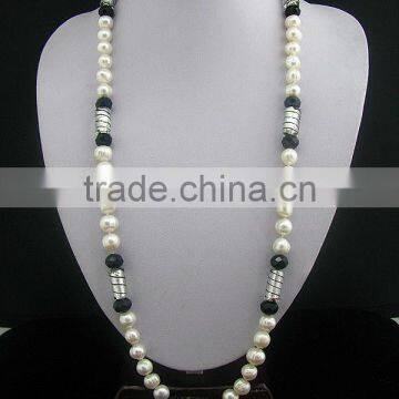 Fashion Pearl Necklace Glass Crystal Bead Necklace for Lady