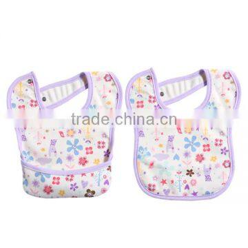 pastoral flower pattern printed cotton bibs to baby