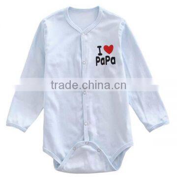 Sweet Heart Pattern Solid Color 100% Cotton Baby Romper With Long Sleeve photo-2