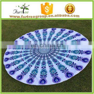 super cheap custom printed round beach towels with tassel