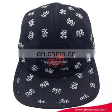 Wholesale Black 5 Panel Hip Hop Snapback All Kinds of Hat and Cap Printed Cap photo-2