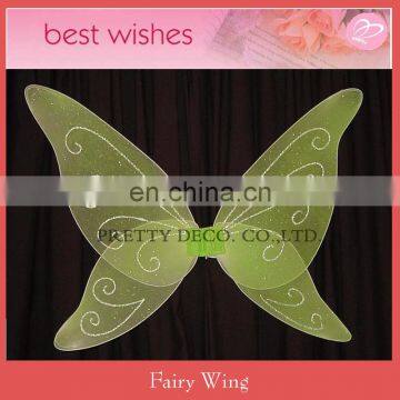 Green glitter butterfly wing Girls fairy dresses with wings