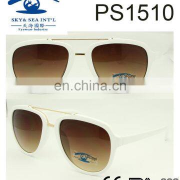 double bridge white frame fashionable sunglasses