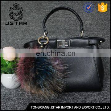 19cm Big Fluffy Fur Pom Pom Ball Keychain for Car Key Ring or Handbag photo-2