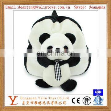 Mini realistic plush cute panda with tie for kids