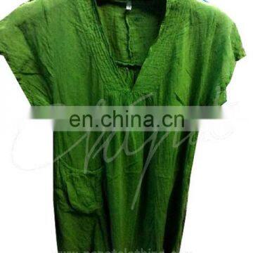 100% Thai Cotton Wholesale Fashion Summer Clothes T-shirt, V Shirt , Green Color T-Shirt .