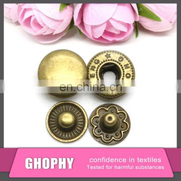 Metal button for jeans and coated/custom