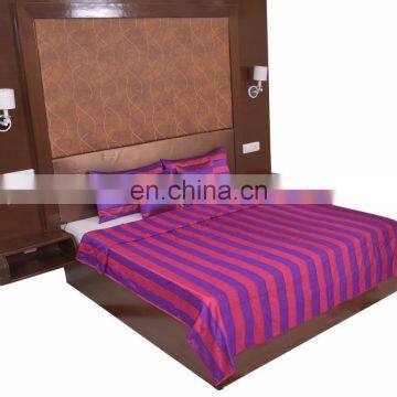 Soundarya poly stripes design double bed cover set