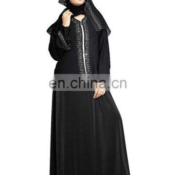 2017 Dubai Islamic Wear Abaya Burkha With Attached Chain Chiffon Jacket For Women's Casual Party Wear