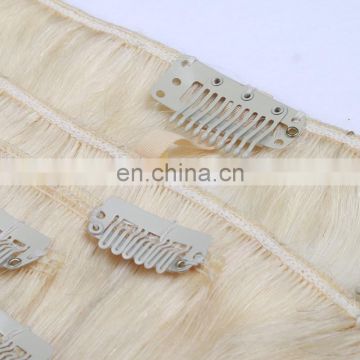 HIgh Quality Peruvian hair clips sawed very strong clip in hair extensions