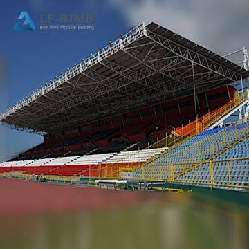 Prefab Curved Roof Stadium Bleachers Cover Steel Truss Roof Bleachers Canopy