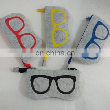 customized shape sunglasses pouch bag felt glasses zipper bags