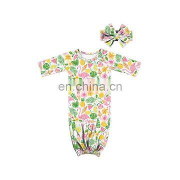 flamingo cute cartoon printed sleeping bags sleeping sack kids sleeping gown with matching headband