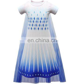 Girls Dress 2020 Summer Cotton Shorts Sleeves Print Clothes Kids Dress
