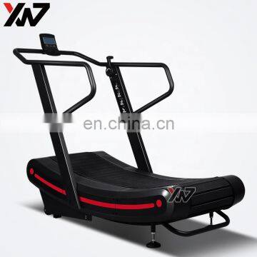 2020 new design gym equipment cardio fitness manual curved treadmill