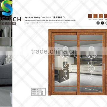 Wood Frames 02 Tempered Glass for Partition Sliding Doors photo-2