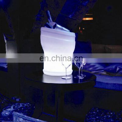 KTV nightclub bar events plastic led illuminated led champagne cooler ice buckets