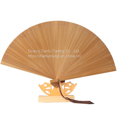 All Bamboo Folding Fan Japanese Style Bamboo Fan Ancient Style Manual Fan Small Women With You Small Dance Fan Customizable photo-5