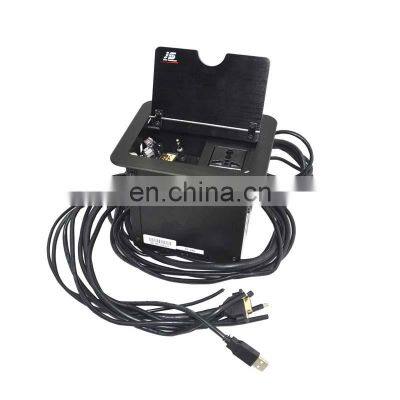 Office Hidden Aluminium in Desk Outlet Table Mount Socket photo-2