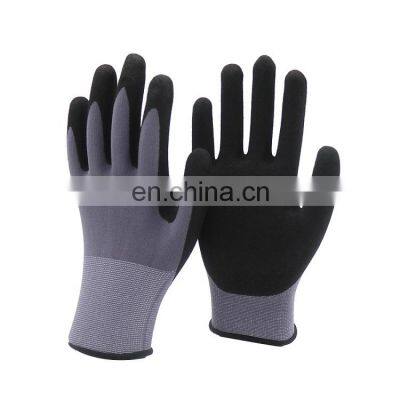 Gardening Grip Nitrile Coated Palm Nylon Builders Safety Work Gloves Construction