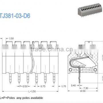 Termin Block 3.50mm Screwless Pcb Spring Terminal Block For Electric Power Security 2P - 28P photo-2